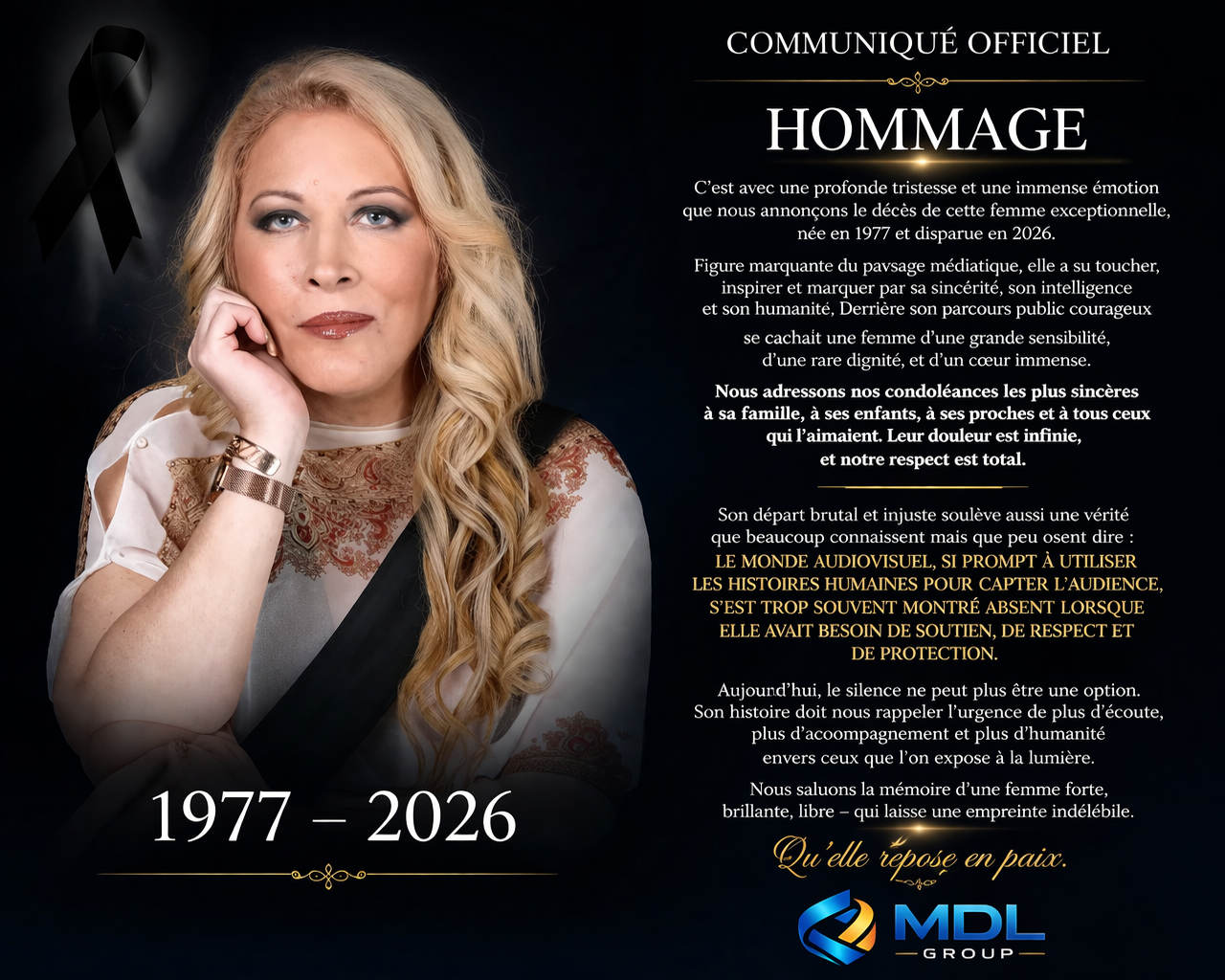 Communiqu&eacute; Officiel &mdash; Hommage MDL Group