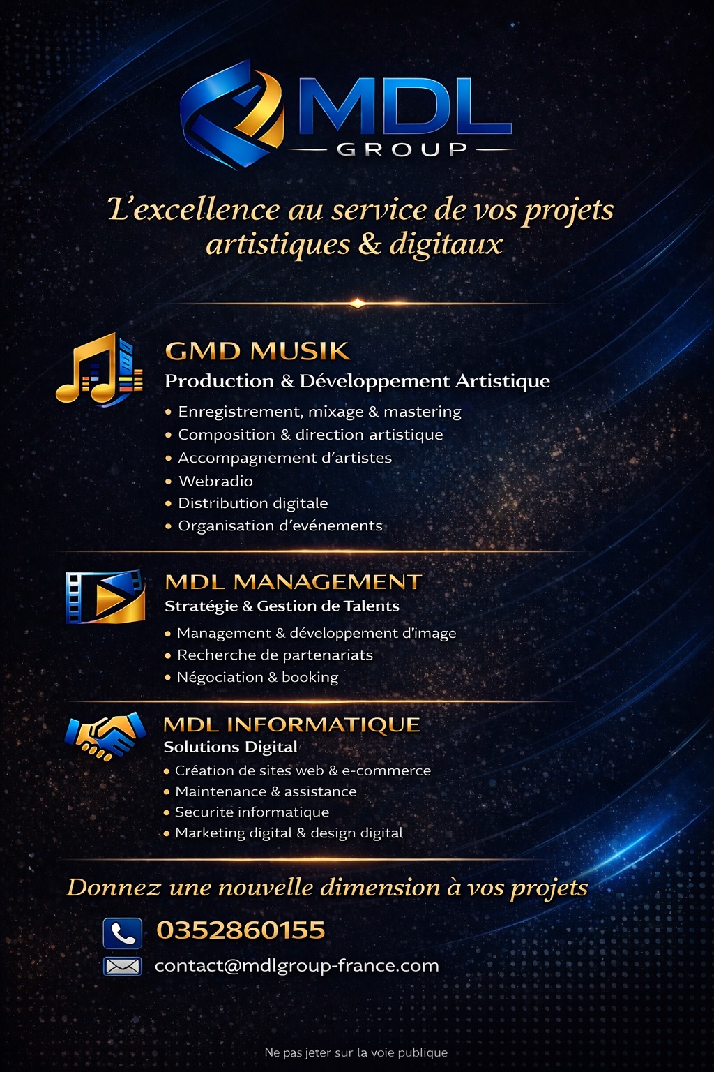 Plaquette MDL Group — Services et P&ocirc;les
